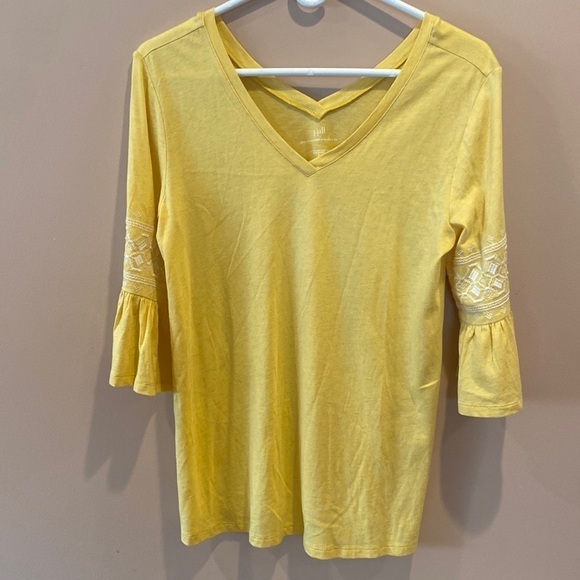 J Jill double v embroidered top - Picture 1 of 4